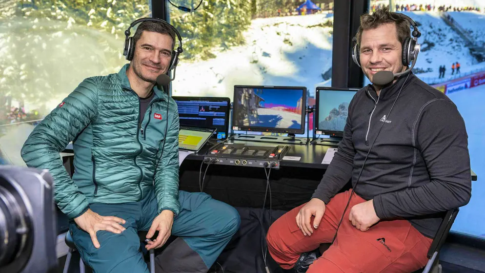 The SRF duo Stefan Hofmänner and Beat Feuz reveal baby news about Loïc Meillard.