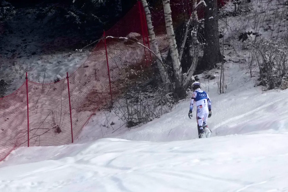 Das Drama um McGrath im Olympia-Slalom in Bildern.