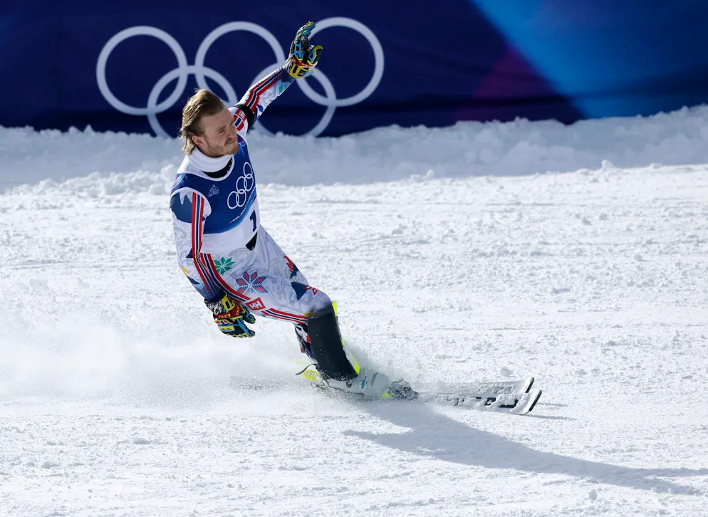 Das Drama um McGrath im Olympia-Slalom in Bildern.