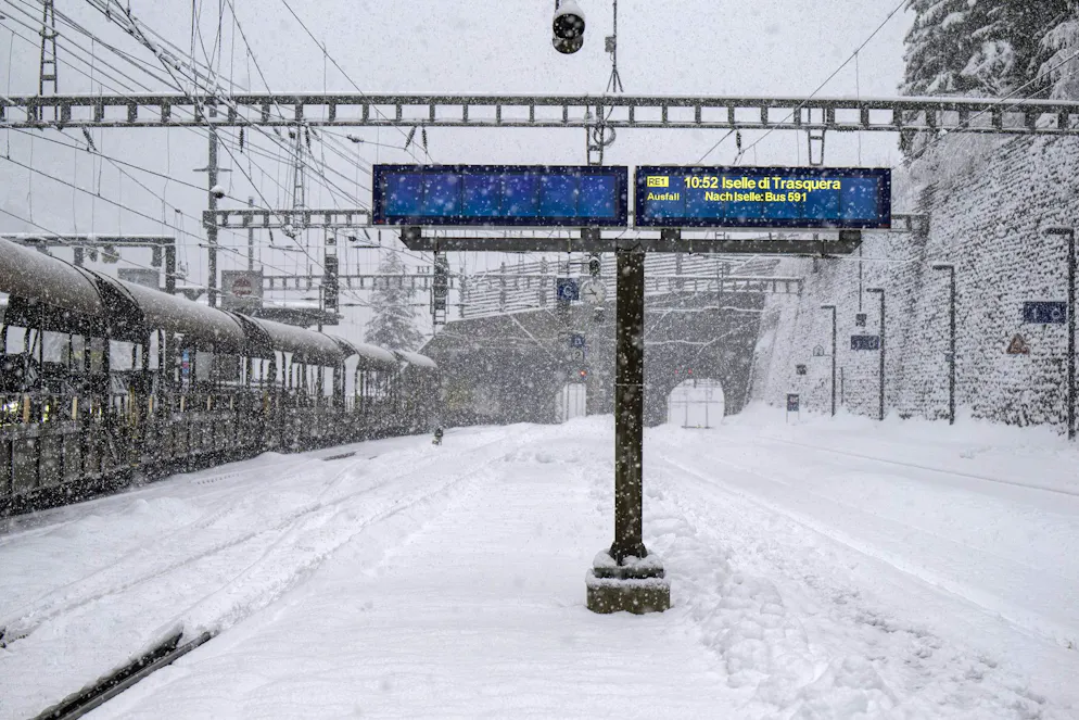 Zugentgleisung Goppenstein. Derzeit können keine Züge verkehren. 