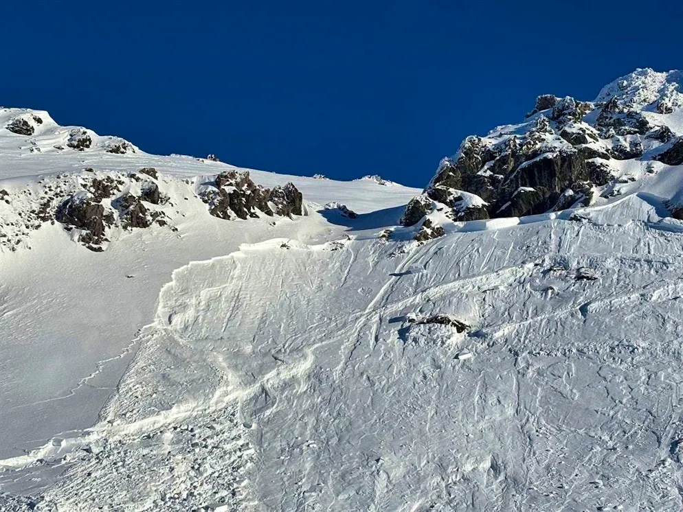 The snowboarder died in this avalanche. 