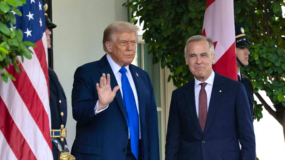 Donald Trump riceve Mark Carney alla Casa Bianca il 7 ottobre 2025.