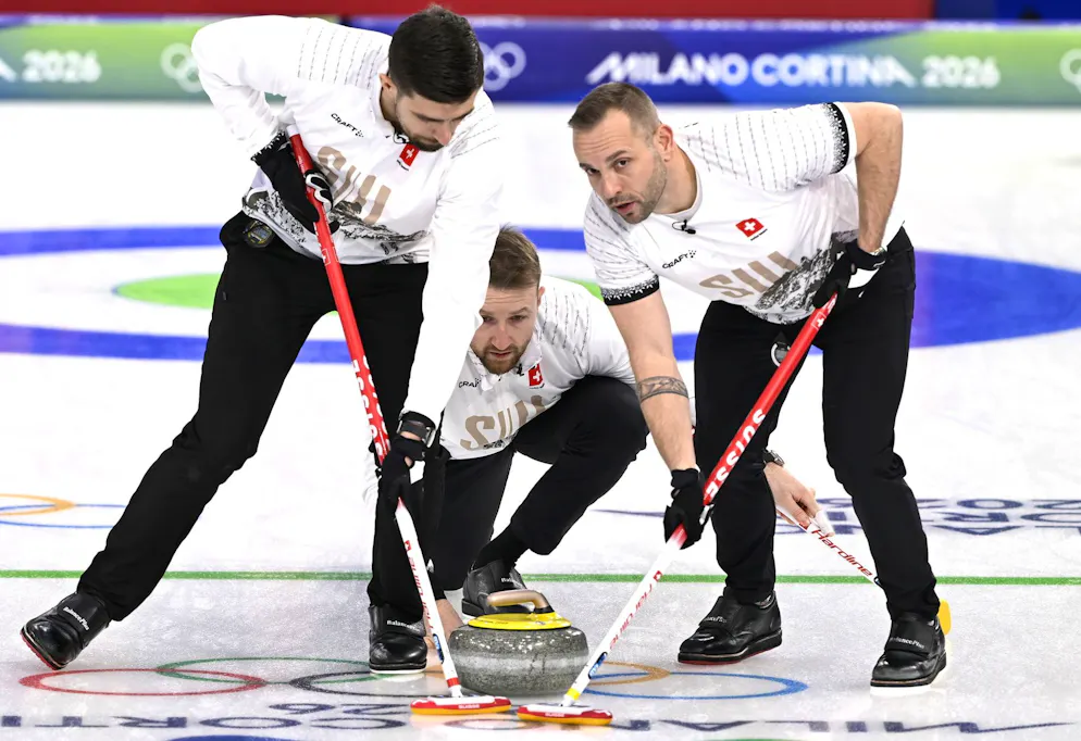 Yannick Schwaller (centro), Pablo Lachat-Couchepin (sinistra) e Sven Michel.