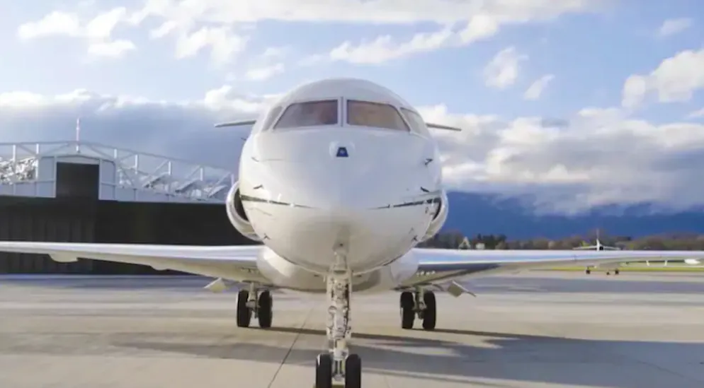 Eine Bombardier Global 6000 von Swiss Private Jet. 