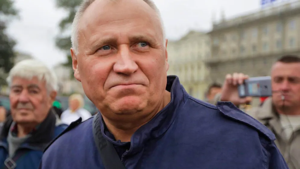 ARCHIV - Nikolai Statkewitsch von der Belarussischen Sozialdemokratischen Partei «Narodnaja Hramada». Foto: Uncredited/AP/dpa/Archivbild