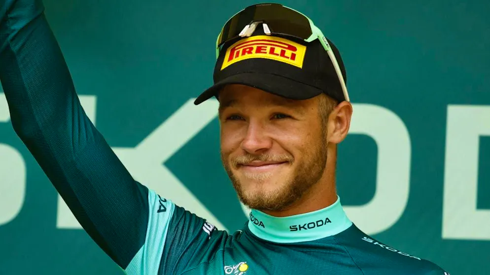 Jonathan Milan celebrates after winning the stage (archive photo).