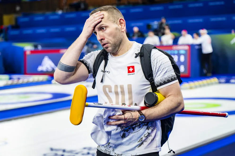 Seconda settimana delle Olimpiadi di Milano-Cortina. La delusione di Sven Michel dopo la sconfitta contro la Gran Bretagna.