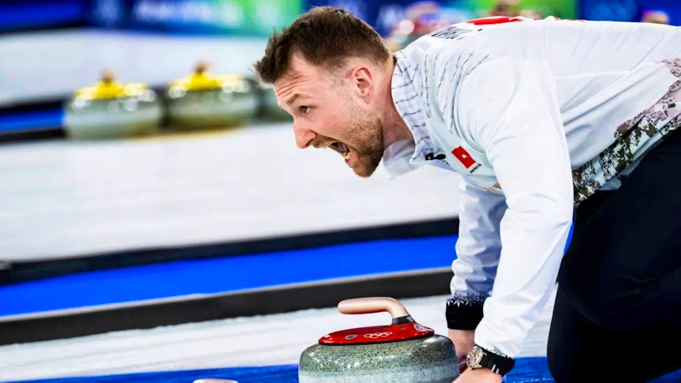 No shouts of joy: Skip Yannick Schwaller and the Swiss quartet fail to beat Great Britain in the semi-final
