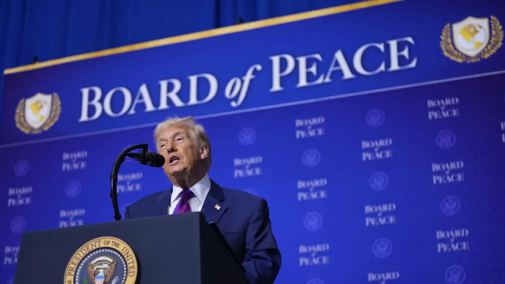 Donald Trump alla prima riunione del cosiddetto "Board of Peace" su Gaza.