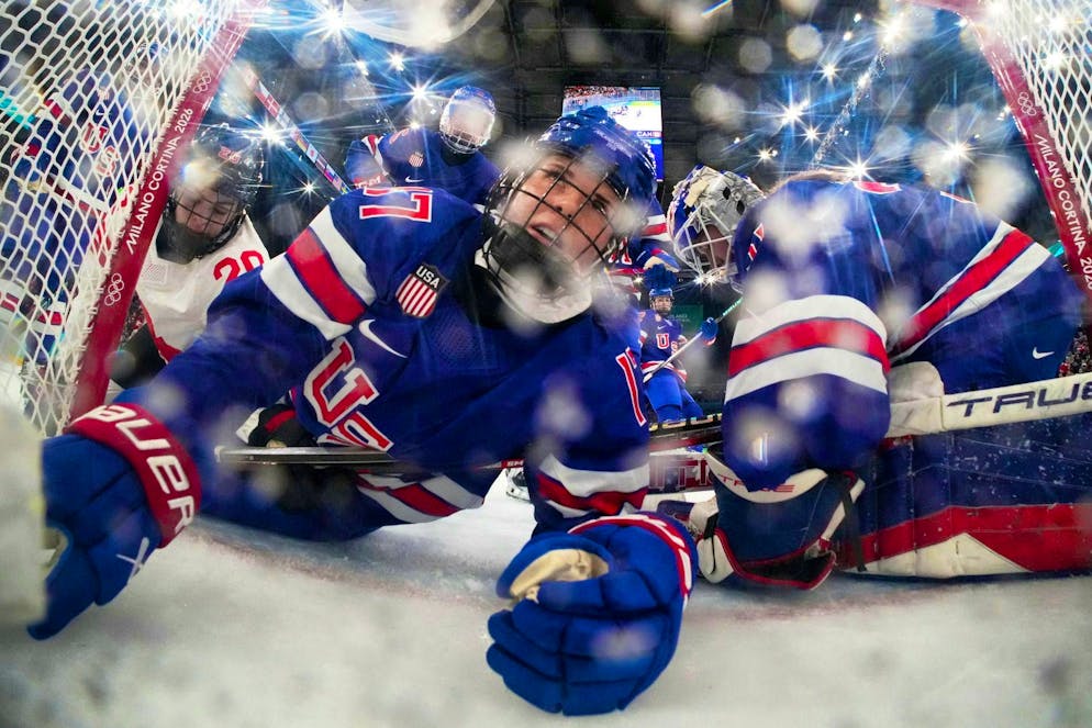 The best pictures of the 2026 Olympic Games in Milano Cortina. Even if it doesn't look like it here: The US women win the ice hockey final against Canada.