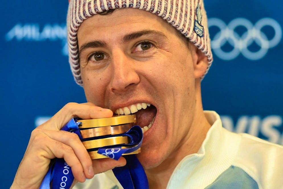 The best pictures of the 2026 Olympic Games in Milano Cortina. French biathlete Quentin Fillon Maillet loves the taste of precious metal.