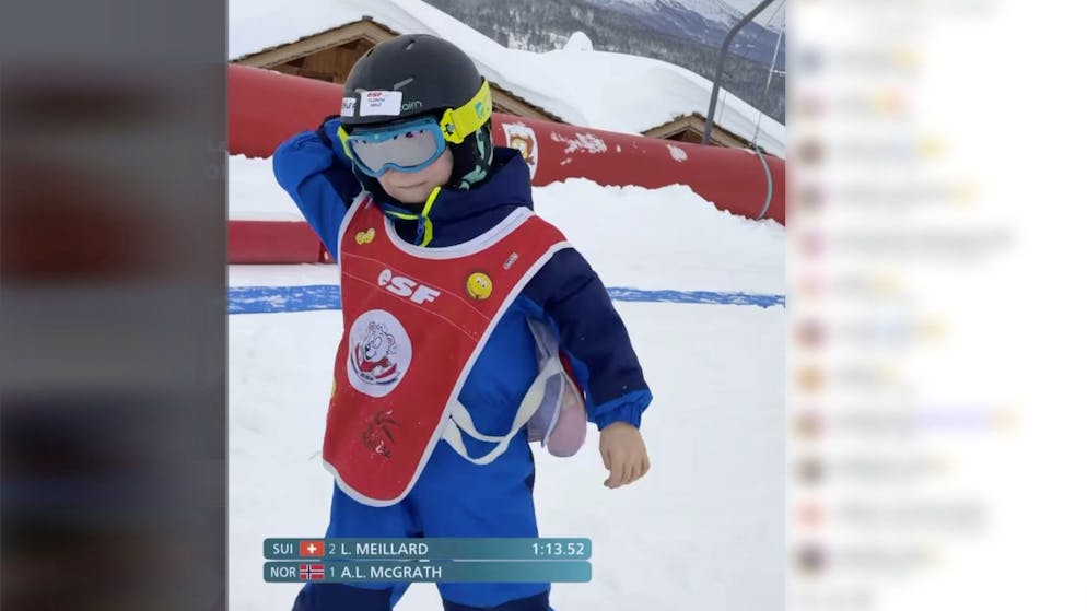 Cute video. Children at ski school parody McGrath freak-out - he reacts
