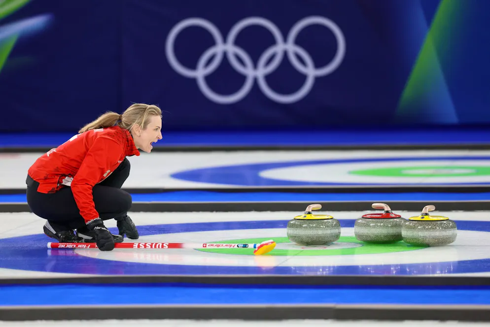 Seconda settimana delle Olimpiadi di Milano-Cortina. Tirinzoni durante la finale.