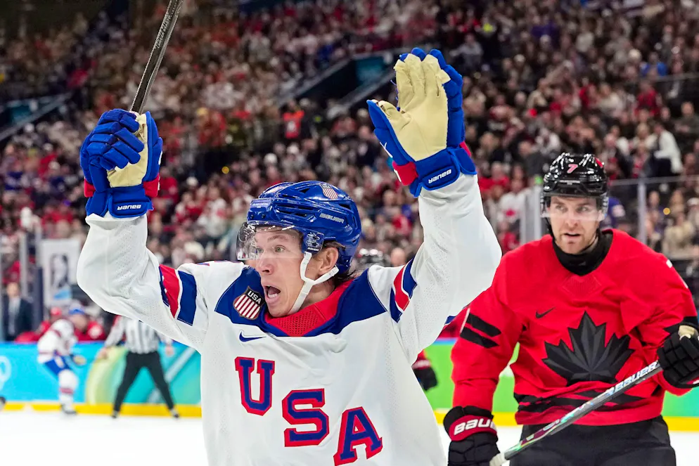 Videoanruf von Trump: US-Cracks Eishockey-Olympiasieger - Gallery. Matt Boldy erzielte nach einem tollen Alleingang das 1:0.