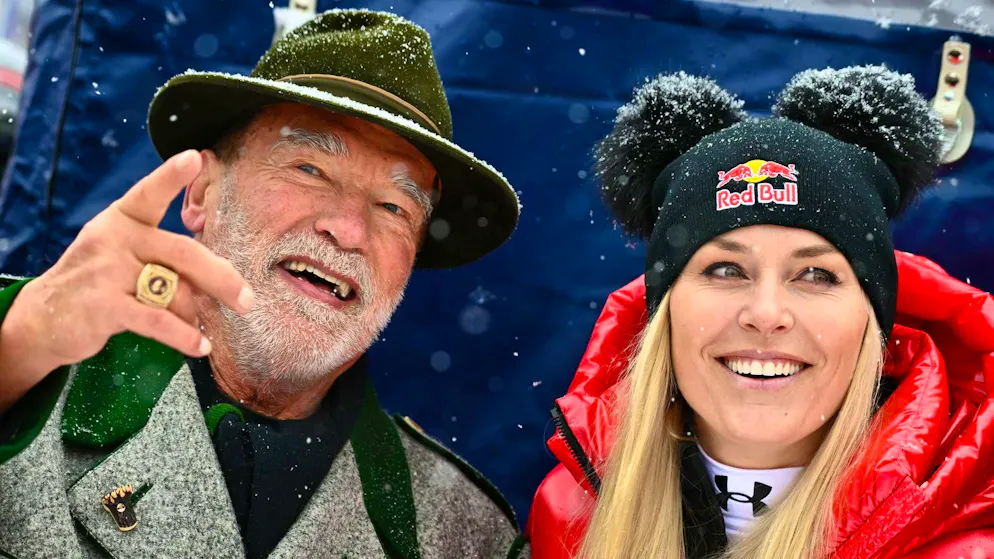 Arnold Schwarzenegger ammira Lindsey Vonn.