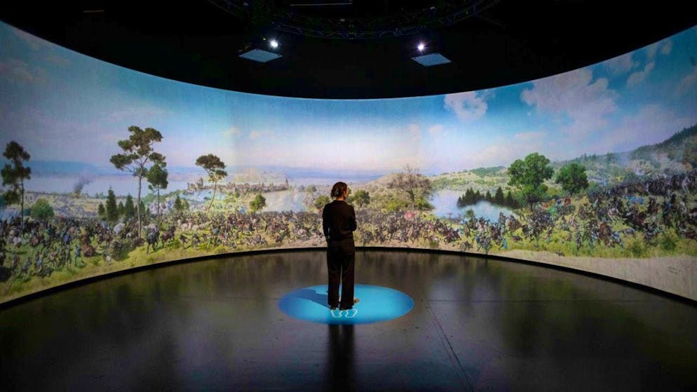 Bern Historical Museum questions the myth of the Battle of Murten - Gallery. The digital version of the famous Murten panorama is being shown to the public for the first time in the museum.