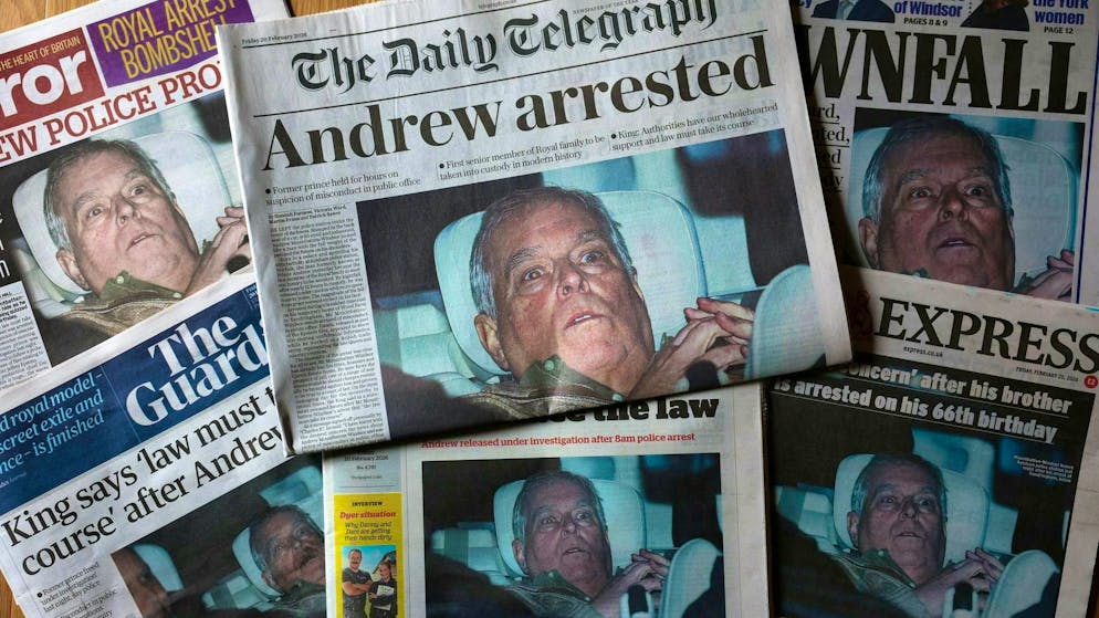 The arrest of the English king's brother was not only the front page story of all British newspapers on February 20, 2026.