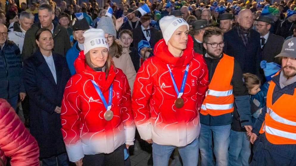 Big reception. Horw celebrates Fähndrich and Deschwanden's Olympic medals