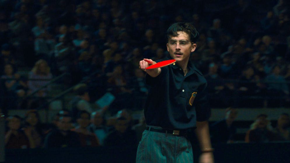 Timothée Chalamet plays table tennis player Marty Mauser in "Marty Supreme".