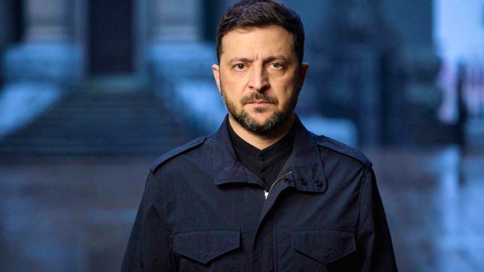 HANDOUT - Ukrainian President Volodymyr Zelenskyi during a video address to the nation. Photo: -/Press Service Of The President Of Ukraine/AP/dpa - ATTENTION: For editorial use only in connection with current reporting and only with full citation of the above credit