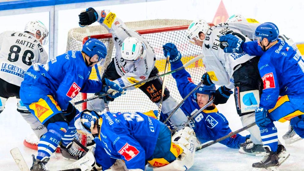 Henrik Borgstörm scores the 2:1 for Fribourg in Zug