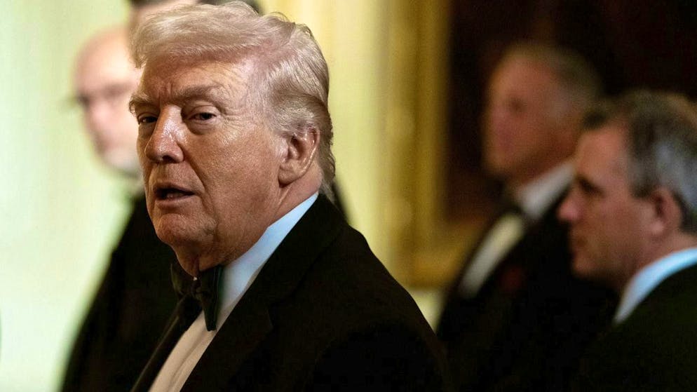 Donald Trump le 21 février lors d'un dîner à la Maison Blanche.