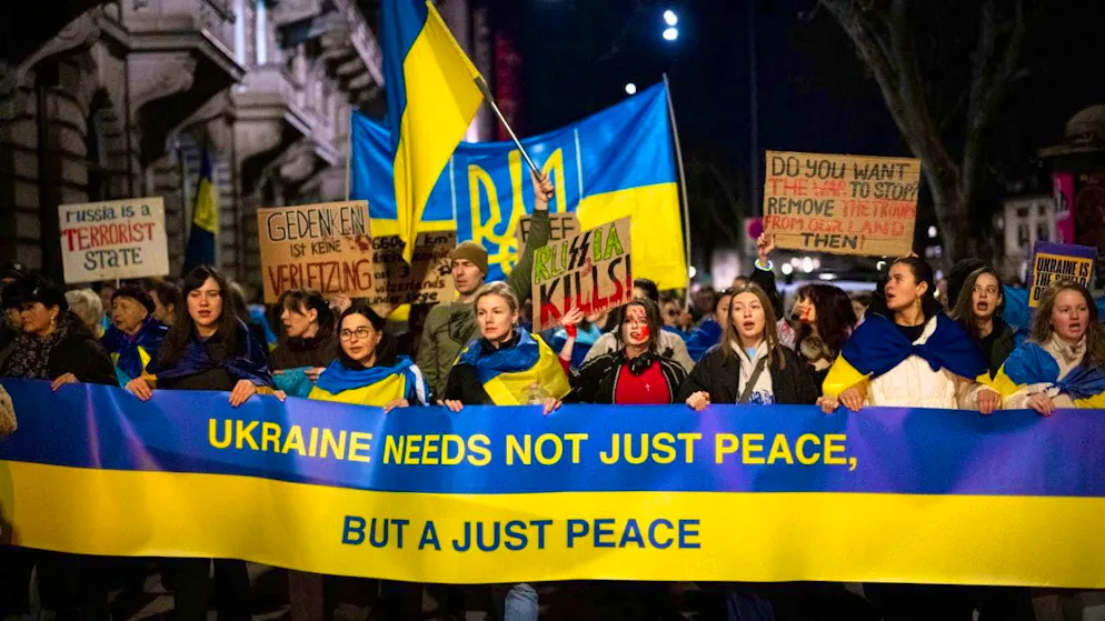 Around 1000 people took to the streets in Zurich in solidarity with Ukraine. (archive picture)