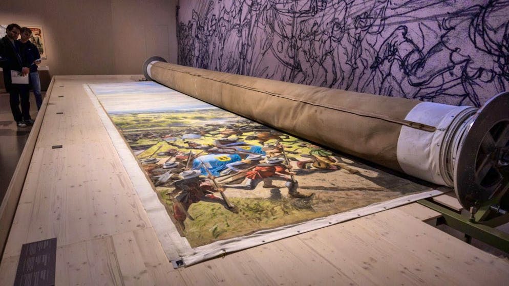 Bern Historical Museum questions the myth of the Battle of Murten - Gallery. The star of the exhibition is a reel of the famous Murten panorama image.
