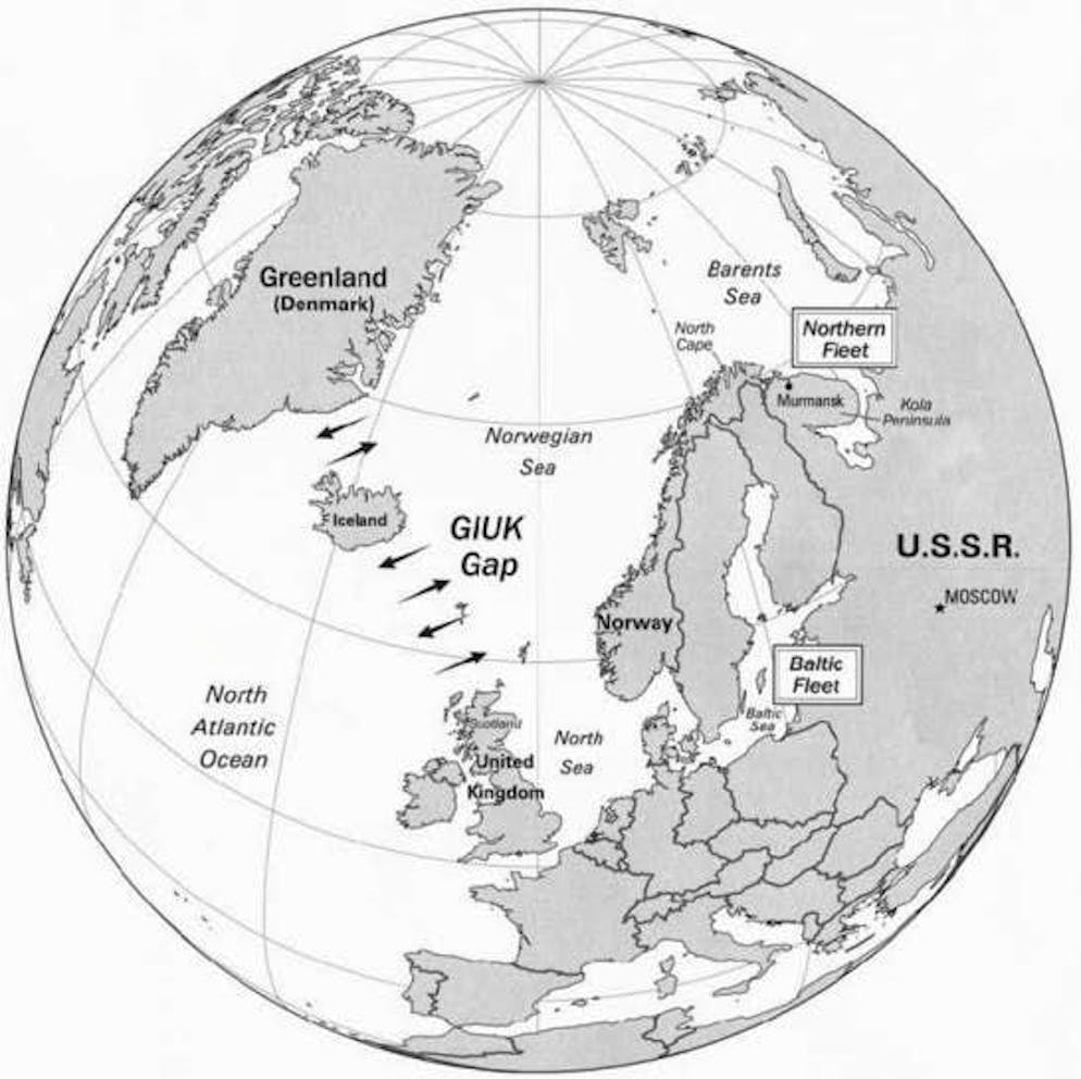 The "GIUK Gap" on a CIA map from 1983, when the Soviet Union still existed.