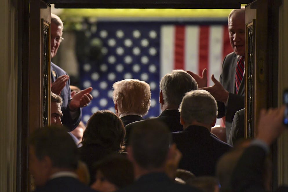 Der US-Präsident (hier im Jahr 2018) hat normalerweise im Parlament nichts zu suchen.