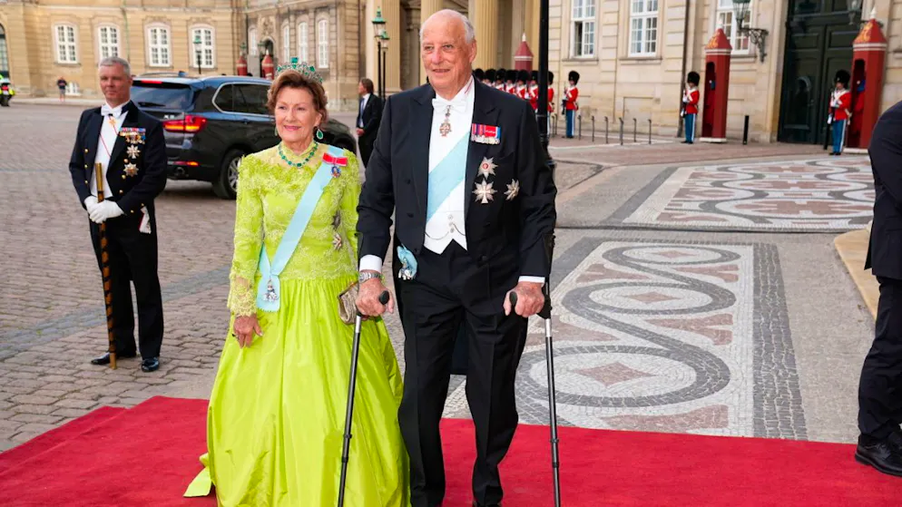 Le roi Harald de Norvège et la reine Sonja photographiés ici au Danemark en 2023 (archives).
