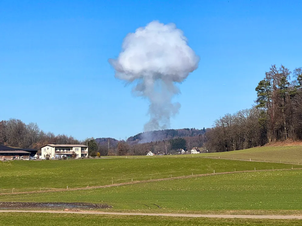 Explosion Illnau-Effretikon. Ein Leser hat dieses Bild der pilzförmigen Rauchwolke geschickt.