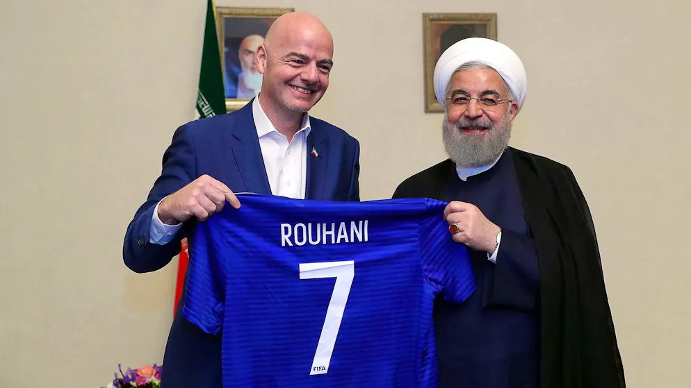 März 2018: Infantino besucht den damaligen iranischen Staatspräsidenten Hassan Rouhani.