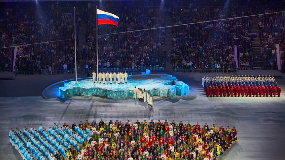 Erstmals seit 2014 - hier anlässlich der Olympischen Spiele in Sotschi - wird an einem Grossevent wieder die russische Flagge gehisst