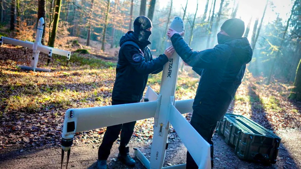 ARCHIVE - The "Virtus" drone weapon from Stark Defense. Photo: Kay Nietfeld/dpa/Archive image