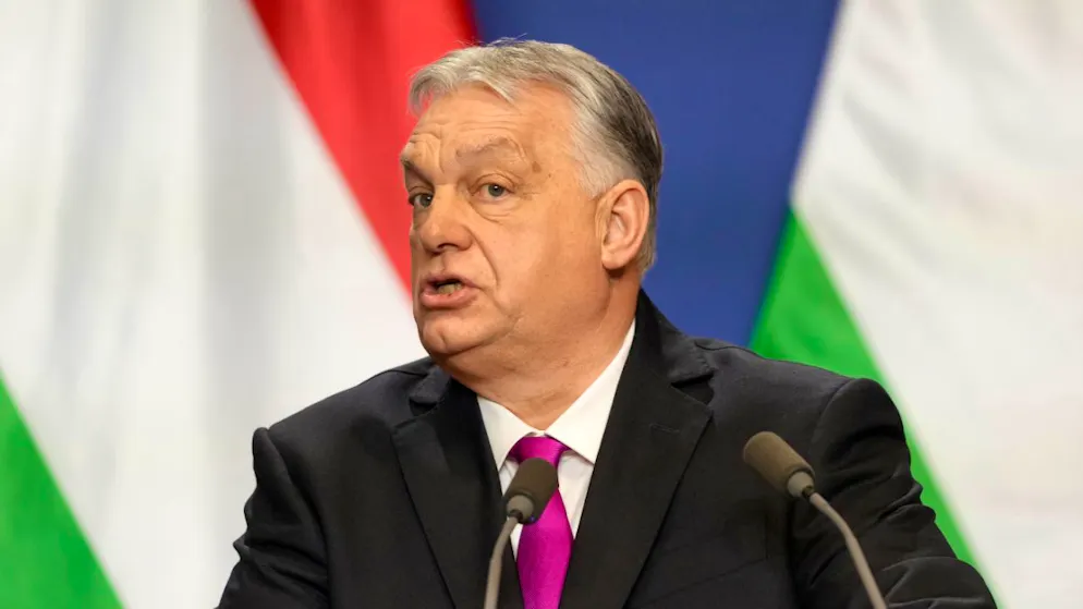 ARCHIV - Ungarns Ministerpräsident Viktor Orban spricht während einer Pressekonferenz mit US-Außenminister Rubio. Foto: Alex Brandon/Pool AP/AP/dpa