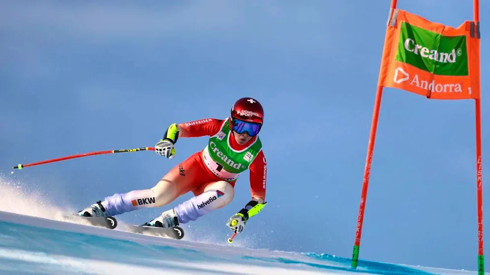 Corinne Suter doubles up in the super-G in Soldeu. After her victory in the downhill on Friday, she finishes third