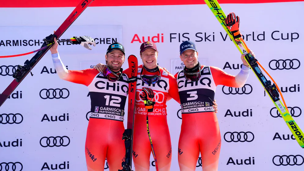 Garmisch-Partenkirchen. Hégémonie suisse en descente : triplé d’Odermatt, Monney et Rogentin !