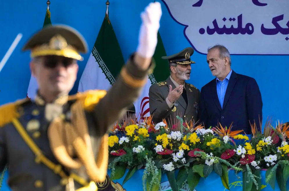 Sayyid Abdolrahim Mousavi is Iran's Chief of General Staff (l.)