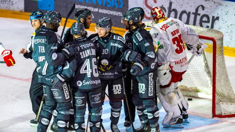 Geneva-Servette secures its fifth playoff ticket with a 5-3 win over Biel in the sold-out Les Vernets Hall