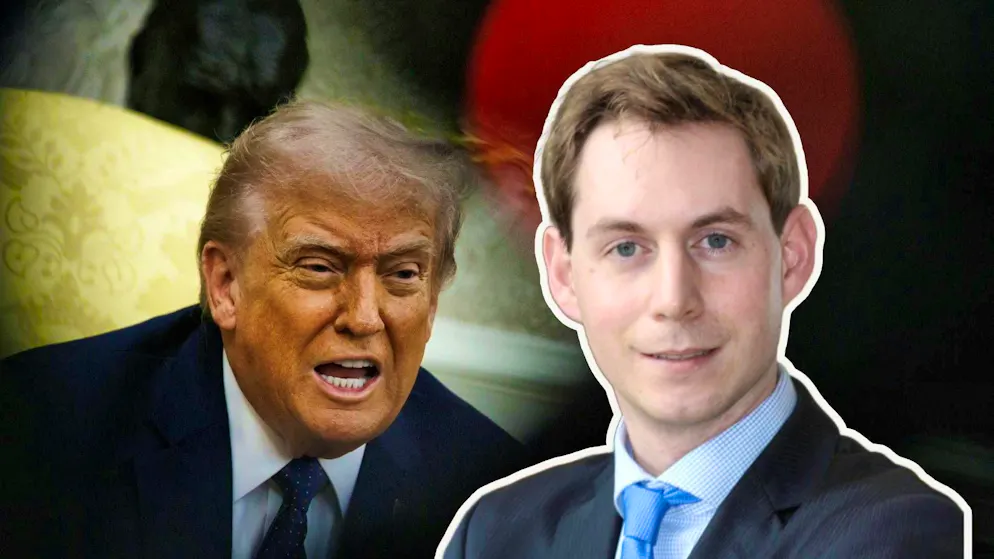Le président américain Donald Trump et l'historien Moritz Pöllath.