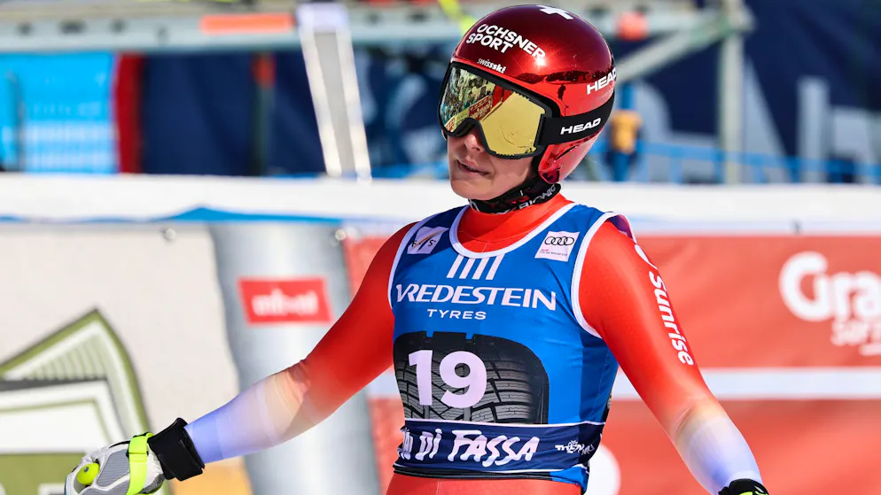 Corinne Suter konnte in der Abfahrt von Val di Fassa nicht ganz mit Siegerin Laura Pirovano mithalten.
