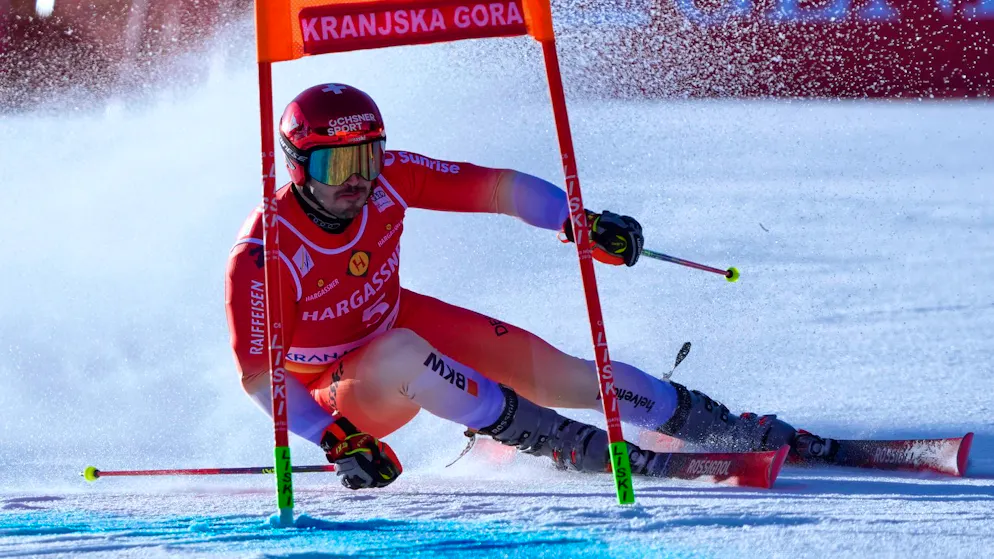 Loïc Meillard jouera la victoire en deuxième manche du géant de Kranjska Gora.