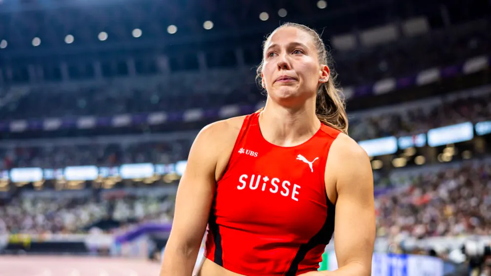 Stabhochsprung. Moser in Frankreich auf dem Podest