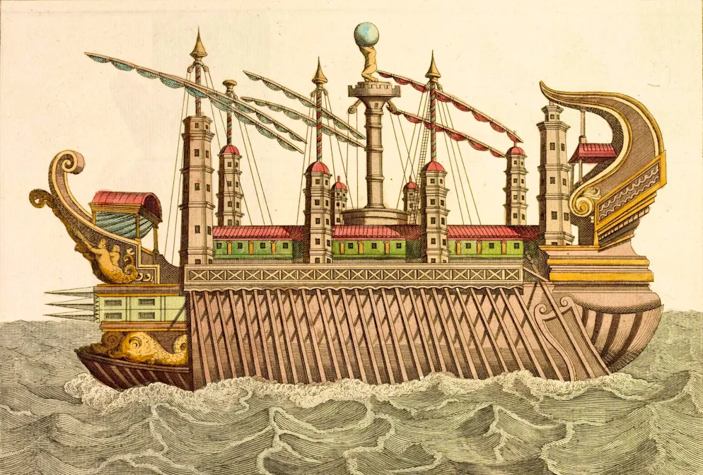 Free interpretation of a pleasure bark of Caligula from the 18th century.