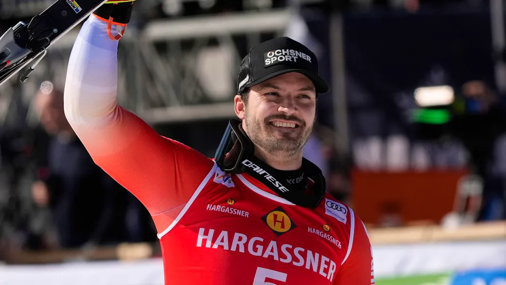 Loic Meillard beim Riesenslalom in Kranjska Gora auf Platz 2.