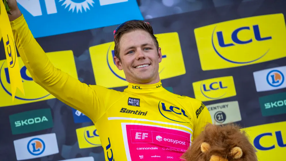 Paris-Nice. Luke Lamperti in yellow after the first stage