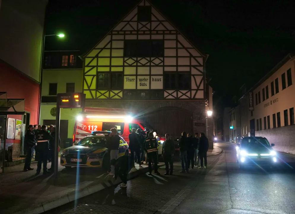 A football-sized hole appeared on the roof of the building in Koblenz.