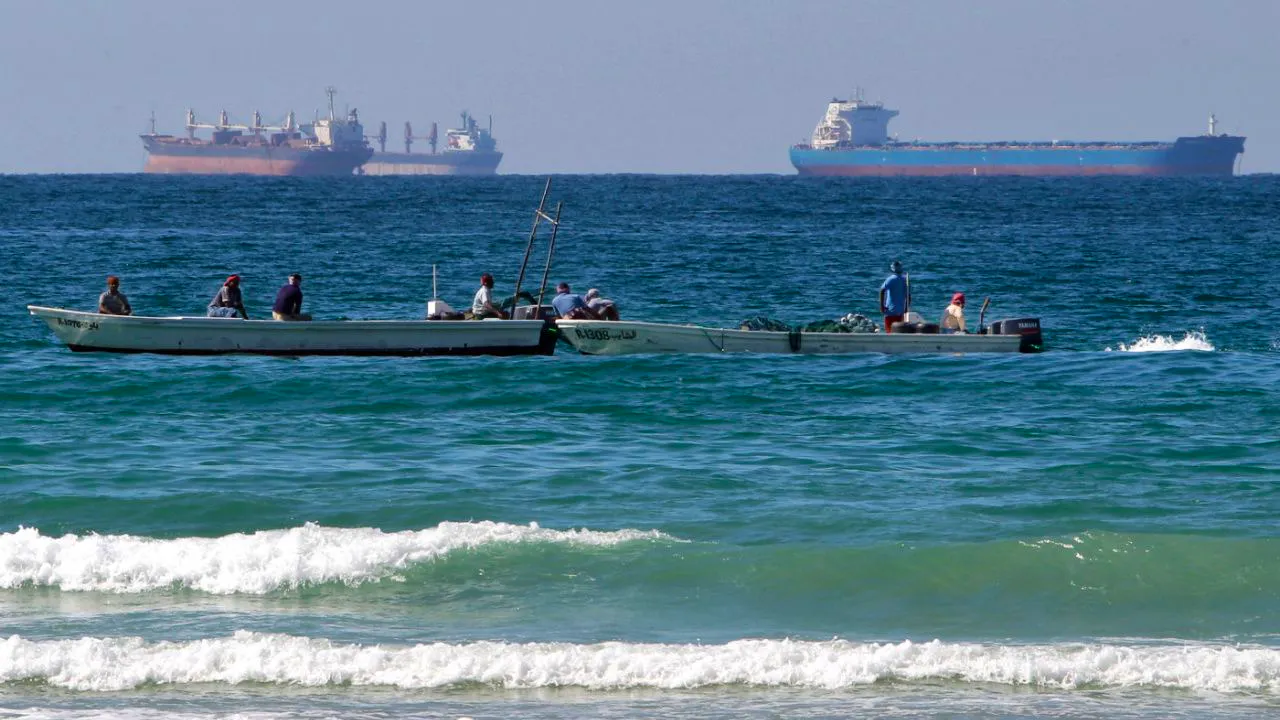 United Arab Emirates. Container ship hit by 