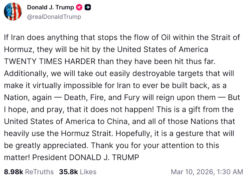 Der Post von Donald Trump.